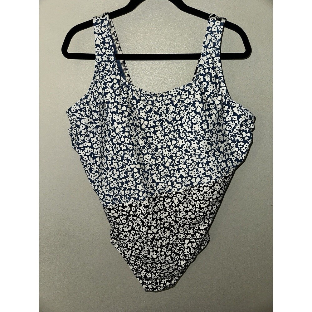 Lands End Plus Size Womens Swimsuit Bathing Suit Size 20 Bathing Suit Blue Black
